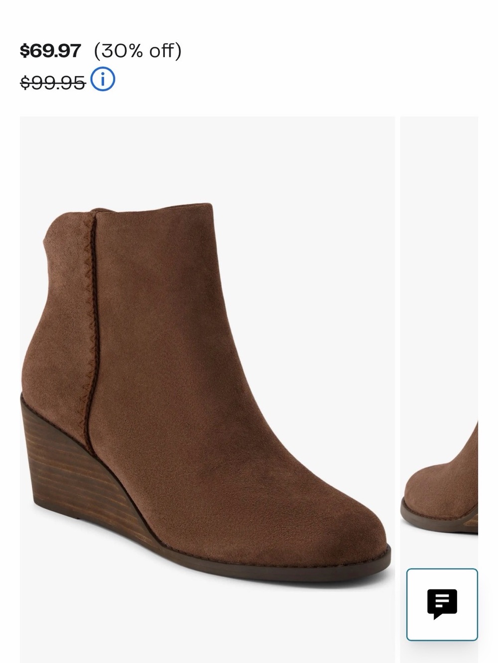 Toms Brown Suede Wedge Ankle Booties